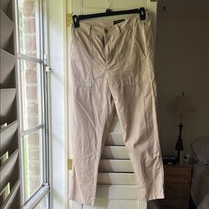 BANANA REPUBLIC 100% Organic Cotton Size 6 Khaki Cropped Pants Inseam 25.5”